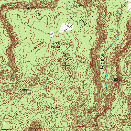 Topographic Map of April Mine, CO
