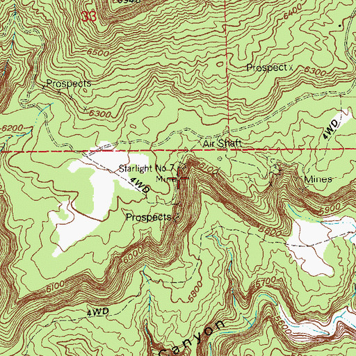 Topographic Map of Starlight Number 7 Mine, CO
