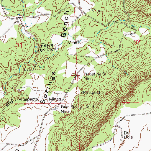 Topographic Map of Peanut Number 3 Mine, CO
