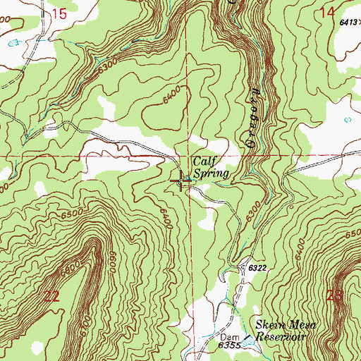 Topographic Map of Calf Spring, CO