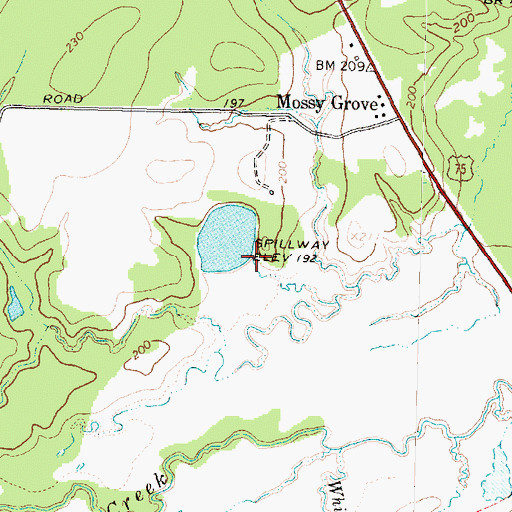 Topographic Map of Haynes Lake Dam, TX