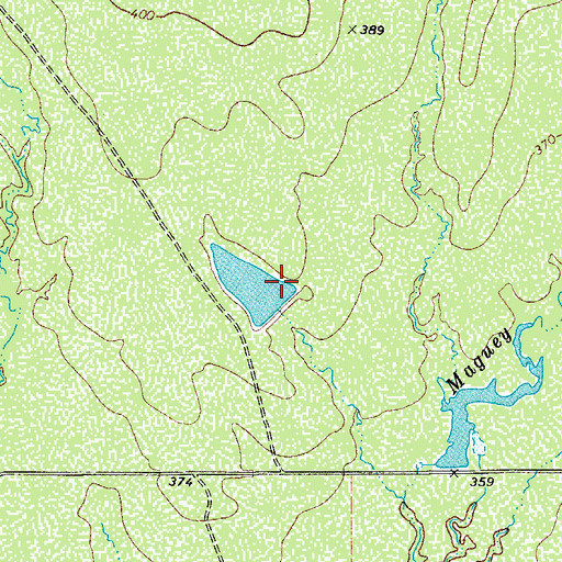 Topographic Map of James Donnell Lake Number 1 Dam, TX