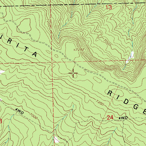 Topographic Map of Naturita Ridge, CO