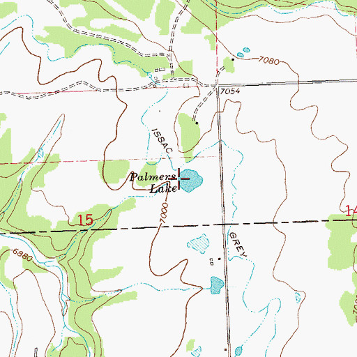 Topographic Map of Palmers Lake, CO