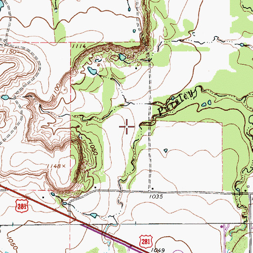 Topographic Map of Soil Conservation Service Site 21 Reservoir, TX