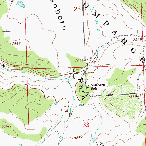 Topographic Map of Sanborn Park, CO