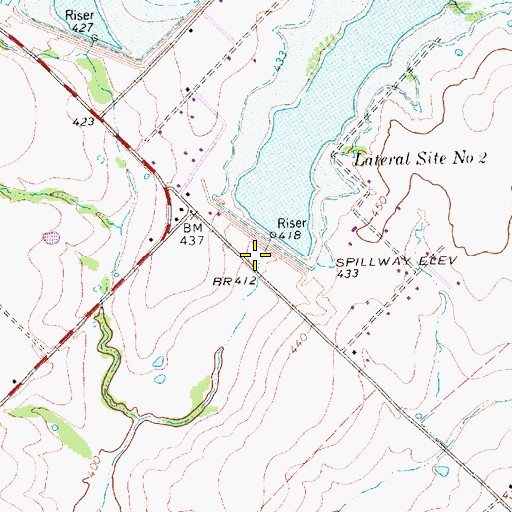 Topographic Map of Soil Conservation Service Site 1 Dam, TX