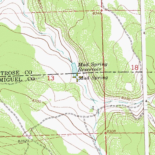 Topographic Map of Mud Spring, CO