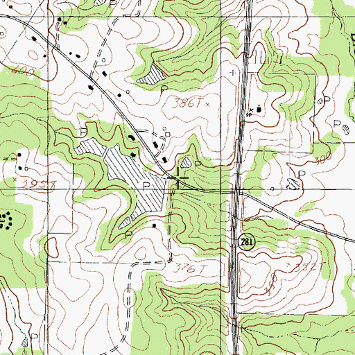 Topographic Map of Johnston Dam Number 1, TX