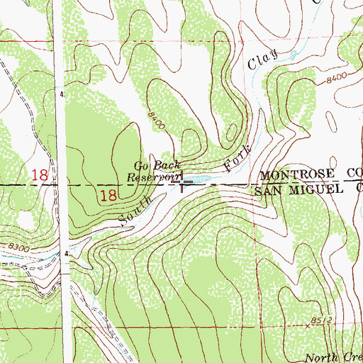 Topographic Map of Go Back Reservoir, CO