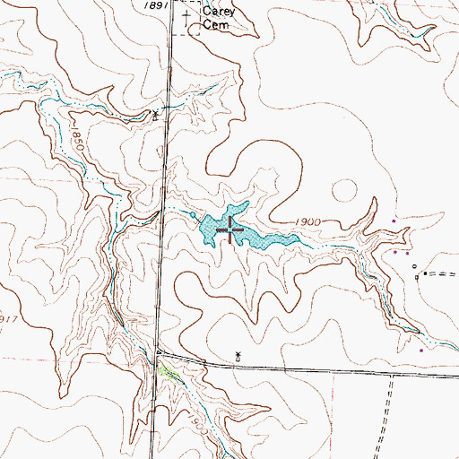 Topographic Map of Williams Reservoir, TX