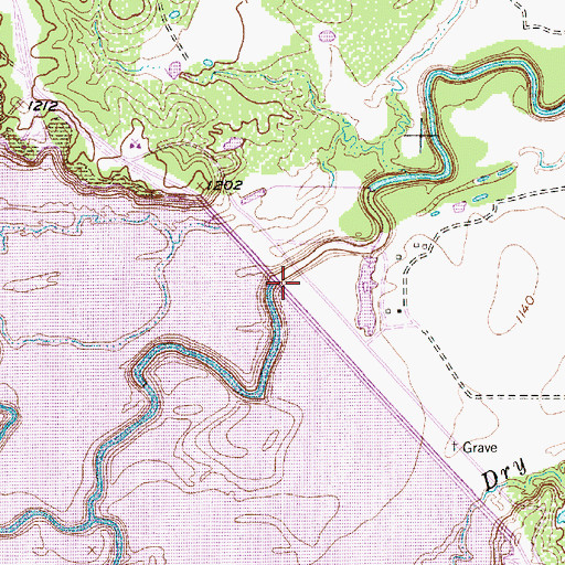 Topographic Map of Hubbard Creek Dam, TX