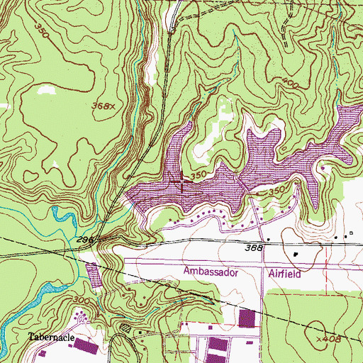 Topographic Map of Ambassador College Reservoir, TX