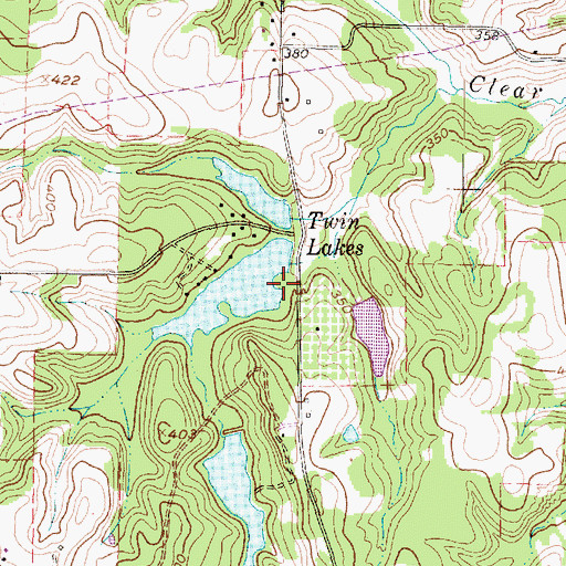 Topographic Map of South Twin Lakes Dam, TX