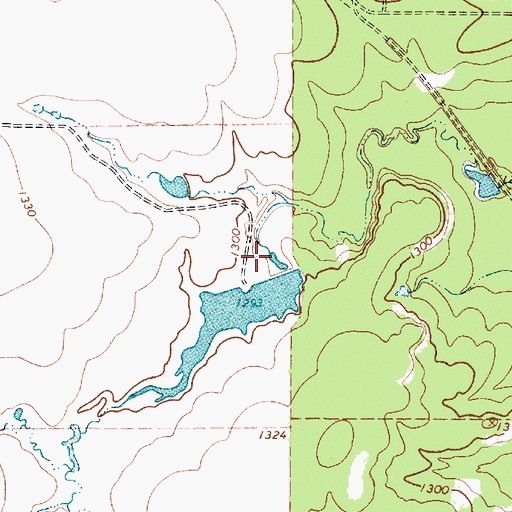 Topographic Map of Cooper Lake Dam, TX