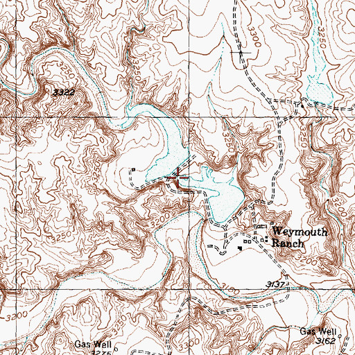 Topographic Map of Weymouth Middle Lake Dam, TX