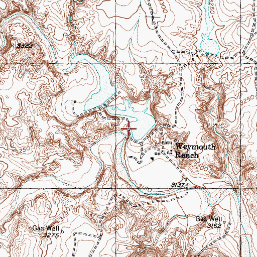 Topographic Map of Weymouth Middle Lake, TX