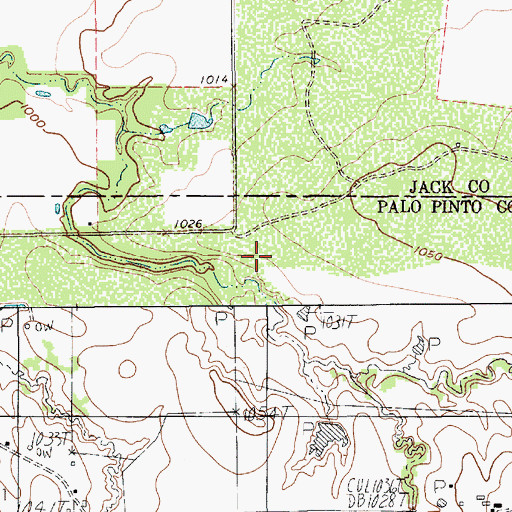 Topographic Map of Soil Conservation Service Site 10 Reservoir, TX
