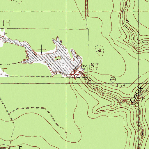 Topographic Map of Silver Bit Lake Dam, TX