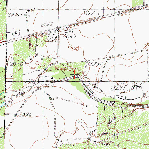 Topographic Map of Ball Reservoir, TX