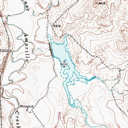Topographic Map of 6 Section Lake, TX