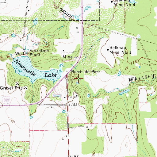 Topographic Map of Whiskey Creek Dam, TX