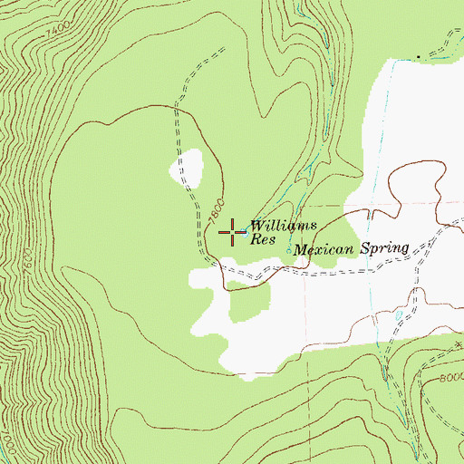 Topographic Map of Williams Reservoir, CO