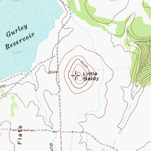 Topographic Map of Little Baldy, CO