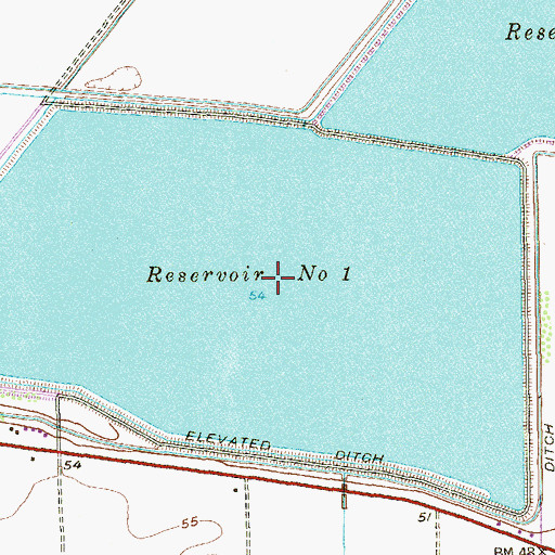 Topographic Map of Cameron Company WCID 2 Reservoir 1, TX