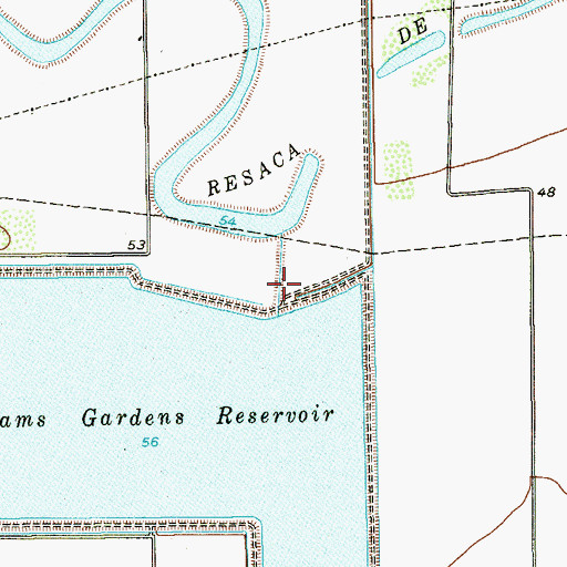 Topographic Map of Adams Winter Garden Dam, TX