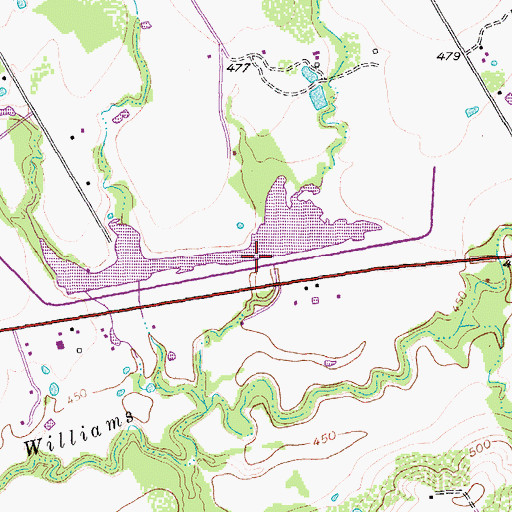 Topographic Map of Soil Conservation Service Site 24 Reservoir, TX
