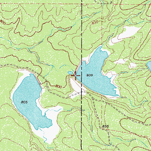 Topographic Map of Nunley Lake Number 2 Dam, TX