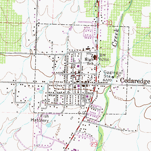 Topographic Map of Cedaredge, CO