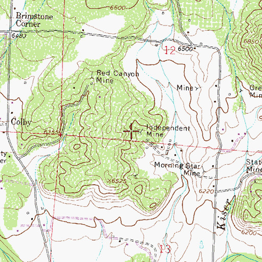 Topographic Map of Independence Mine, CO