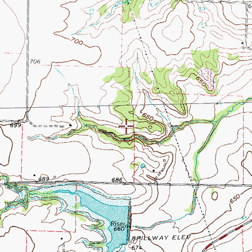Topographic Map of Soil Conservation Service Site 6 Reservoir, TX
