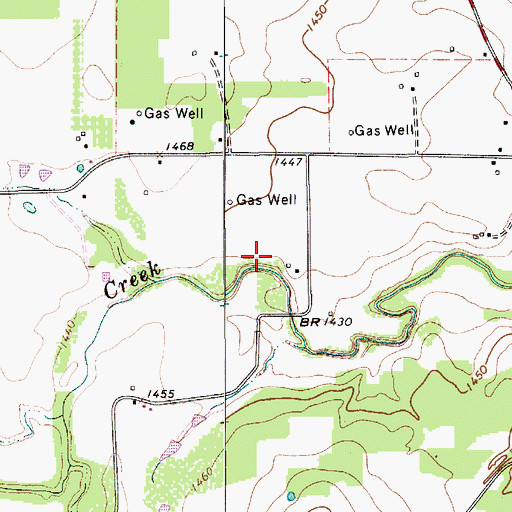 Topographic Map of David M Pinson Dam, TX