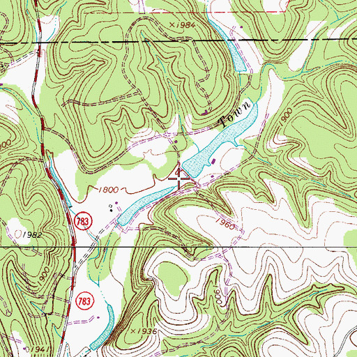Topographic Map of Town Creek Dam Number 1, TX