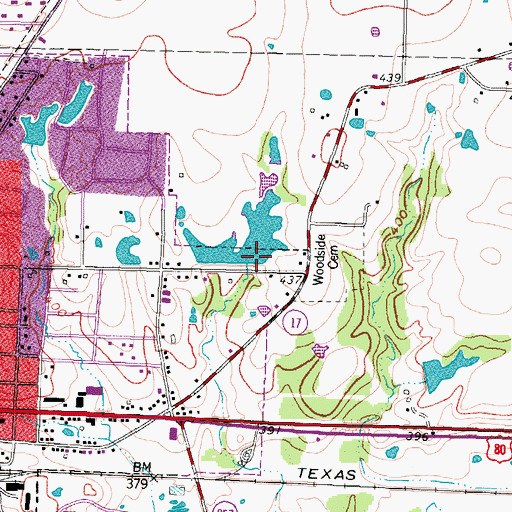 Topographic Map of Jones Lake, TX