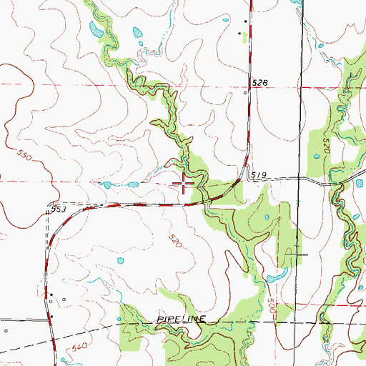 Topographic Map of Soil Conservation Service Site 16b Reservoir, TX