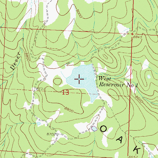 Topographic Map of West Reservoir Number One, CO