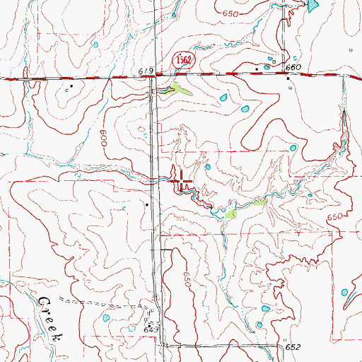 Topographic Map of Soil Conservation Service Site 64a Reservoir, TX