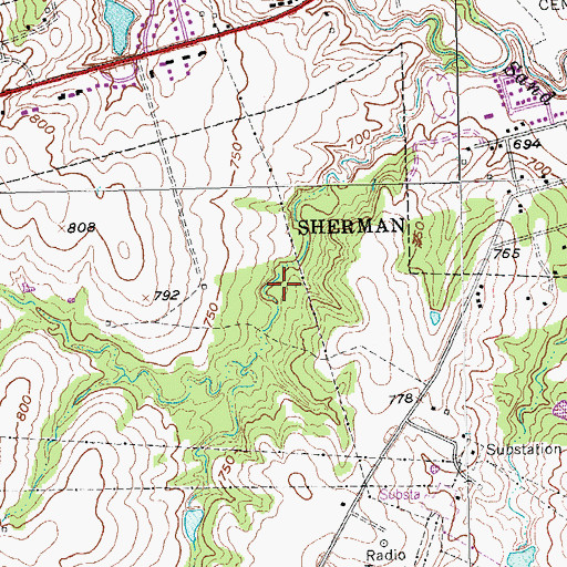 Topographic Map of Soil Conservation Service Site 10a Dam, TX