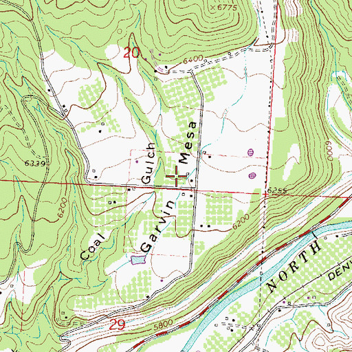 Topographic Map of Garvin Mesa, CO