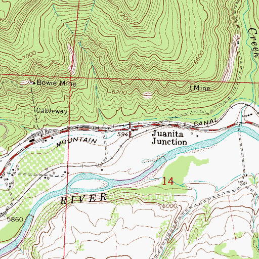 Topographic Map of Juanita Junction, CO