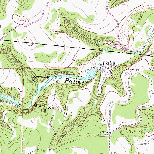 Topographic Map of Falls Lake, TX