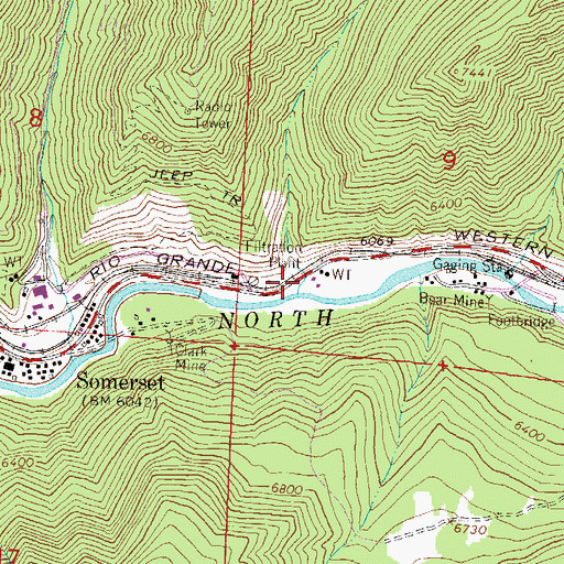 Topographic Map of Sanborn Creek, CO