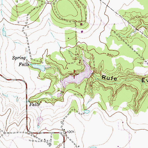 Topographic Map of Rufe Evans Lake, TX