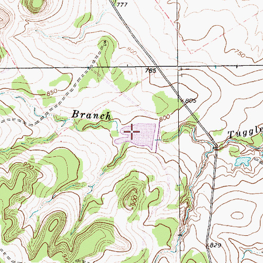 Topographic Map of Campbell Lake, TX
