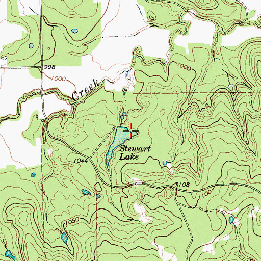 Topographic Map of Stewart Lake Dam, TX