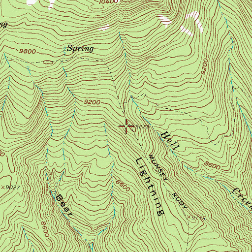 Topographic Map of Lightning Ridge, CO